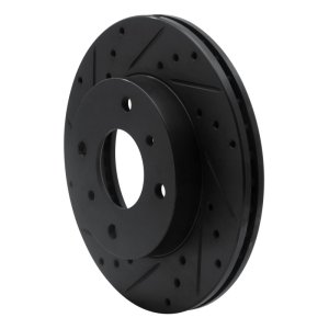 Infiniti G20 Brake Rotor (1) - Front Left - R1 Concepts - Drilled & Slotted - Black - `89-`13